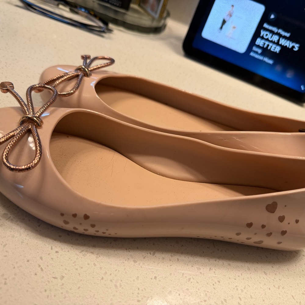 Melissa Pink Heart Flats with Bow
